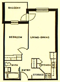 One Bedroom floor plan #1